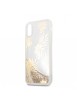 GUESS COQUE RIGIDE LIQUIDE PAILLETTES DORÉES ET FLEURS GUESS - IPHONE X